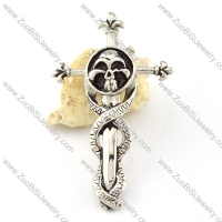 top quality 316L Skull Cross Pendants - p000528