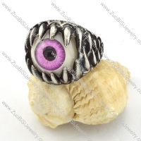 beautiful 316L Stainless Steel Purple Eye Biker Ring with punk style for Motorcycle bikers - r000535