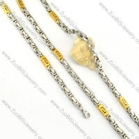good quality nonrust steel Stamping Necklace with Bracele Set - s000232