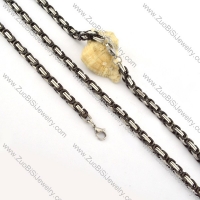 functional Stainless Steel Stamping Necklace with Bracele Set - s000237