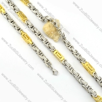 top quality noncorrosive steel Stamping Necklace with Bracele Set - s000246