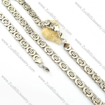  oxidation-resisting steel Stamping Necklace with Bracele Set - s000253