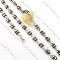 good 316L Steel Stamping Necklace with Bracele Set - s000254