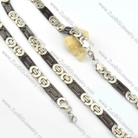 enjoyable Steel Stamping Necklace with Bracele Set - s000261