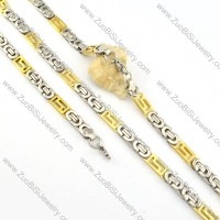 brilliant 316L Stamping Necklace with Bracele Set - s000262