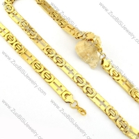 attractive noncorrosive steel Stamping Necklace with Bracele Set - s000263