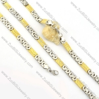 good-looking oxidation-resisting steel Stamping Necklace with Bracele Set - s000264