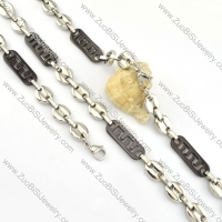 beautiful noncorrosive steel Stamping Necklace with Bracele Set - s000265