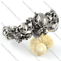 316L Stainless Steel Solid Skull Bangle - b000097