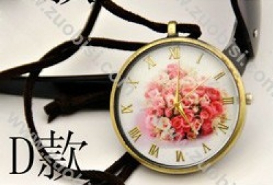 Fashion Wedding Flower Pocket Watch Chain for Lovers - PW000064-D