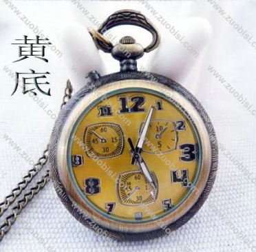 Vintage Lighting Pocket Watch with Yellow Face - PW000012-Y