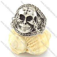 Nose Chain Skull Ring in Stainless Steel Metal -r000669