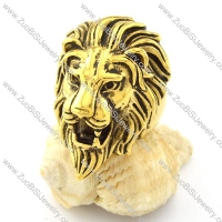 Gold Pating Wild Lion Ring in Stainless Steel -r000723