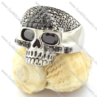 Mens Skull Ring in Stainless Steel for Motorcycle Bikers -r000740