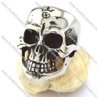 Mens Skull Ring in Stainless Steel for Motorcycle Bikers -r000748