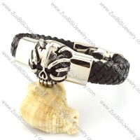 Black Leather Bracelet for Men -b001005