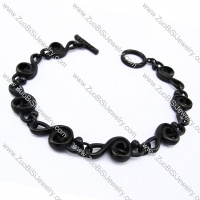 8 Black Plated Stainless Steel Musical Note Charms Bracelets -JB170107