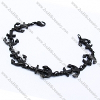 7 Black Plating Anchor Charms Stainless Steel Bracelet -JB170108