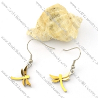 Cute Gold and Silver Tone Dragonfly Earring for Children -e000531