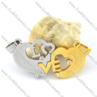 enjoyable noncorrosive steel Heart Couples Pendants -p000944