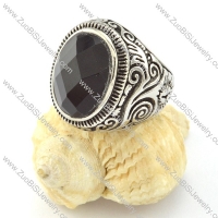 high quality Stainless Steel Black Facted Stone Rings -r000822
