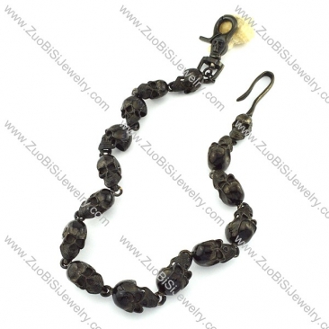 only 3pcs in Wholesale Black Stainless Steel Skull Jean Chain -y000003