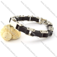 Black Rubber Bracelets in Stainless Steel Metal -b001278