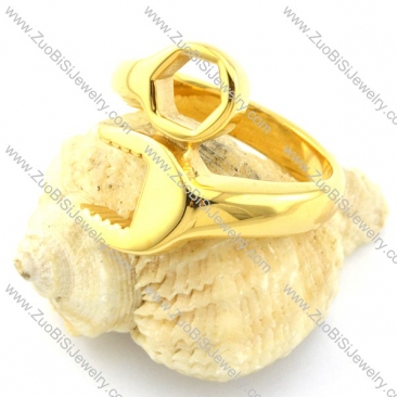 Good Yellow Gold-plating Spanner Ring -r000884