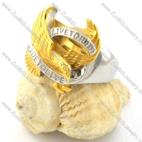 Hot Selling Yellow Gold-plating Live to Ride Eagle Ring -r000890