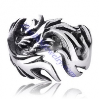 Unique Silver 316L Dragon Ring in Stainless Steel Metal -JR350005
