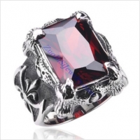 Facted Square Stone in Red Tone Ring for Men -JR350217