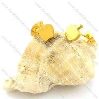 Unique Yellow Gold Cutting Fruit Earring in Stainless Steel-e000594