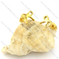 Bowknot Earring in Stainless Steel with Yellow Gold Plated Crafted of Cutting -e000609
