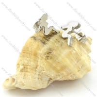 Unique Steel Tone Cutting Young Girl Earring in Stainless Steel -e000611