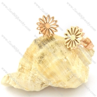 Rose Gold Tone Cutting Flower Earring in Stainless Steel -e000619