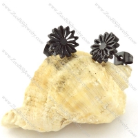 Unique Black Cutting Flower Earring in Stainless Steel -e000620