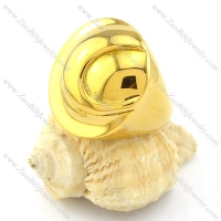 Elegant Yellow Gold Plating Round Ring in Stainless Steel Metal -r000920