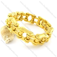19mm Wide Gold Chain Biker Bracelets for Strong Men -b001329