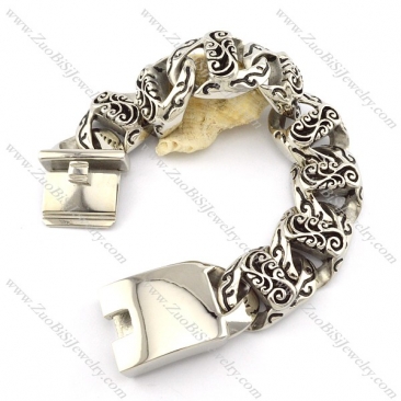 Flower Totem Casting Bracelet in Stainless Steel -b001345