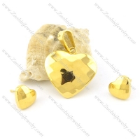 shiny gold plated heart matching jewelry s000843