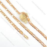 8mm rose gold necklace and bracelet set s000821