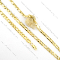 8mm wide shiny gold finishing chain necklace set s000820