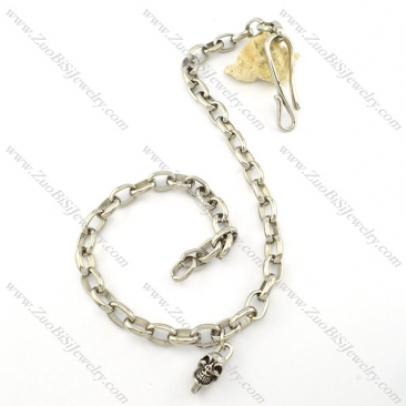 biker wallets chain with 1 3d skull head for wholesale -y000007