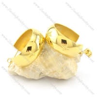 shiny gold smooth stainless steel earring e000788