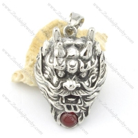 41 long dragon pendant with red ball p001584