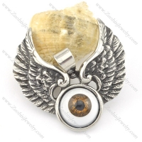 angel wing and eye pendant p001578
