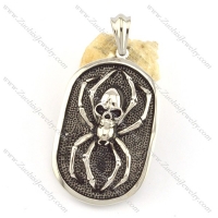 big spider dog tag pendant with skull head p001558