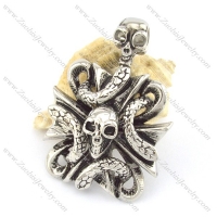 skull pendant with snake in size of 49mm p001554