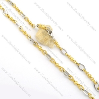 9mm wide gold and silver stainless steel necklace chain n000538