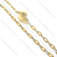 8mm gold and silver link chain necklace n000533